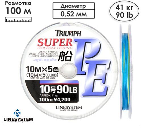 Шнур рыболовный LINESYSTEM Triumph Fune PE 10 купить c доставкой