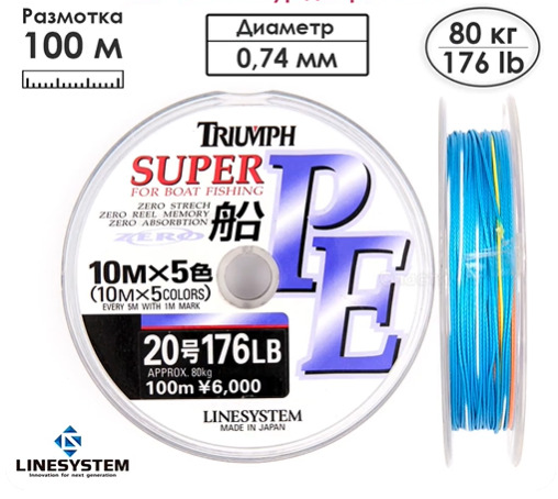 Шнур рыболовный LINESYSTEM Triumph Fune PE 20 купить c доставкой