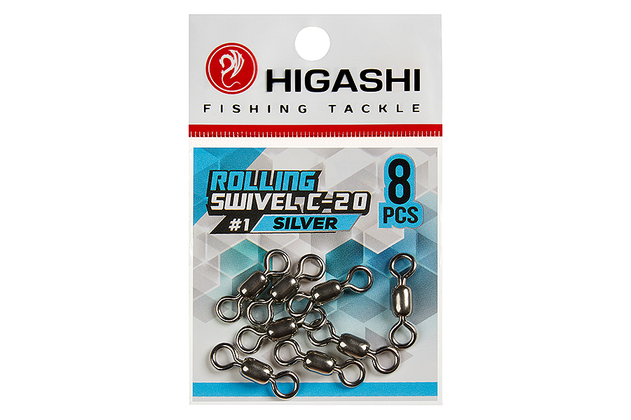 Вертлюг HIGASHI Rolling swivel C-20 1 серебристый купить c доставкой