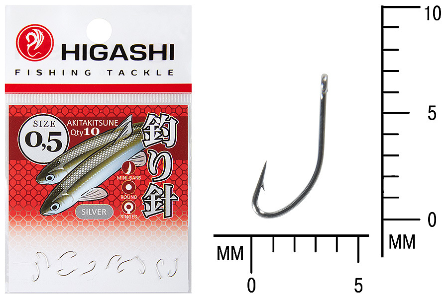 Крючок HIGASHI Akitakitsune ringed 0,5 серебристый купить c доставкой