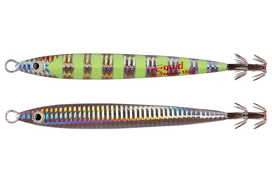 Кальмарница ASARI Squid Sticker 125гр, 02 серебристый-Lumo купить c доставкой