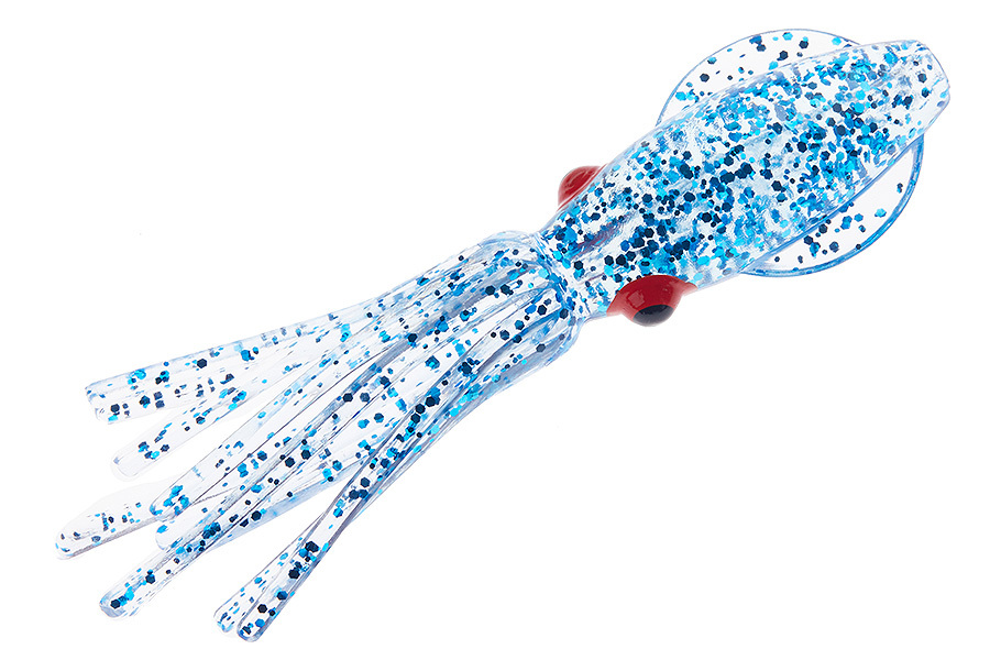 Приманки HIGASHI Squid 11 (set-10pcs),  19 (Transparent UV (Ультрафиолетовый) - Blue flakes) купить c доставкой