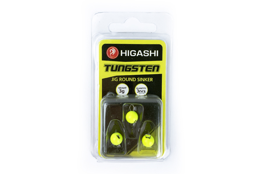 Грузила HIGASHI  Jig Tungsten sinker R Fluo желтый, 3гр (set-3pcs) купить c доставкой