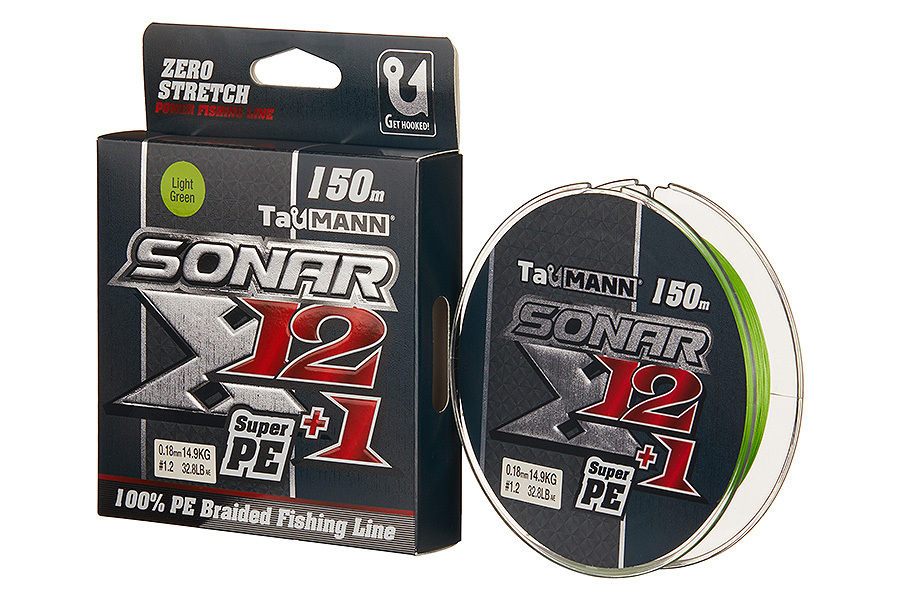 Леска плетёная TauMANN Sonar X12+1 PE 150m  1.2 (0.18mm) Light зеленый купить c доставкой