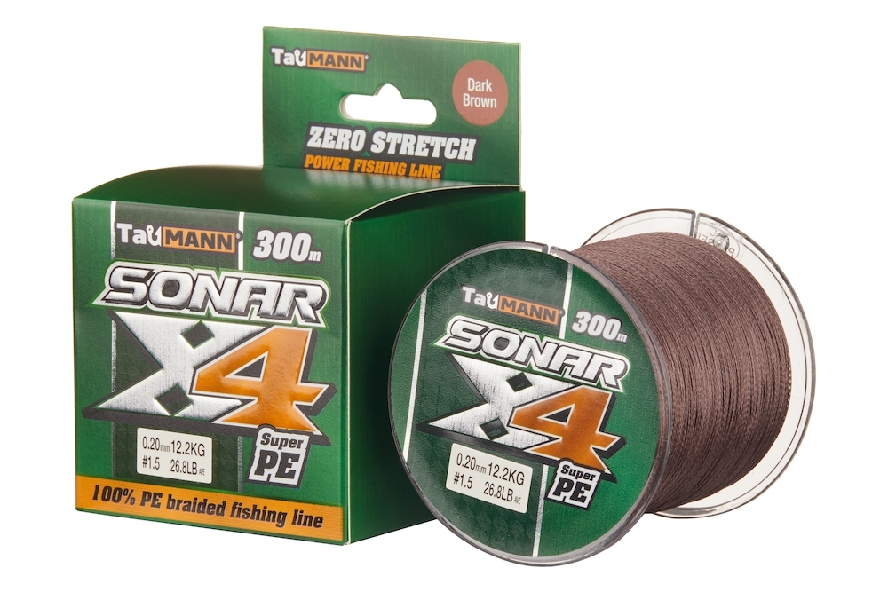 Леска плетёная TauMANN Sonar PE X4 300m  1.5 (0.20mm) Dark коричневый купить c доставкой