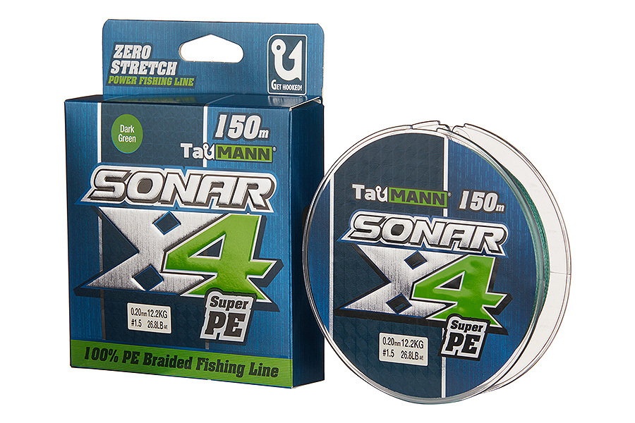 Леска плетёная TauMANN Sonar PE X4 150m  1.5 (0.20mm) Dark зеленый купить c доставкой