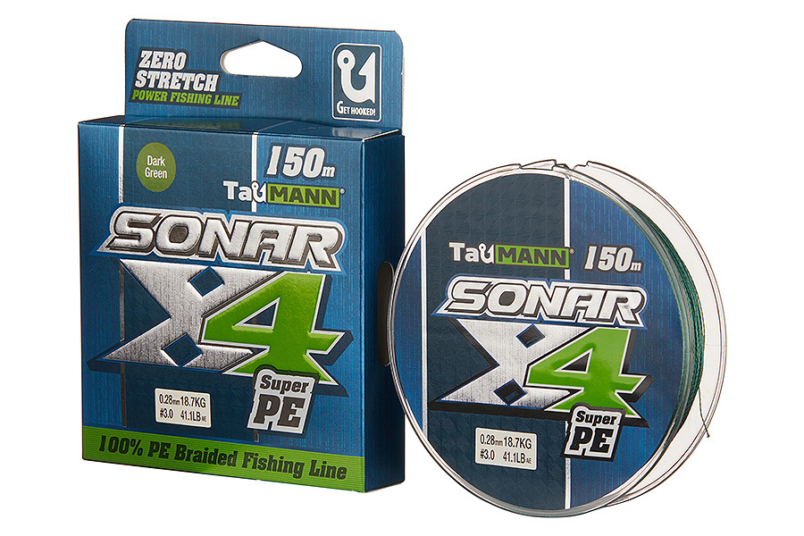 Леска плетёная TauMANN Sonar PE X4 150m  3.0 (0.28mm) Dark зеленый купить c доставкой