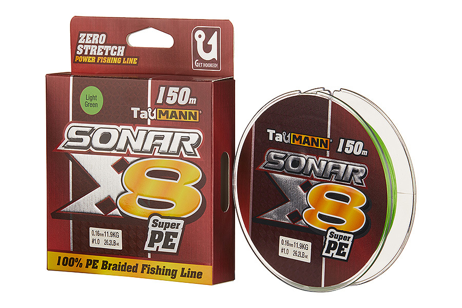 Леска плетёная TauMANN Sonar PE X8 150m  1.0 (0.16mm) Light зеленый купить c доставкой